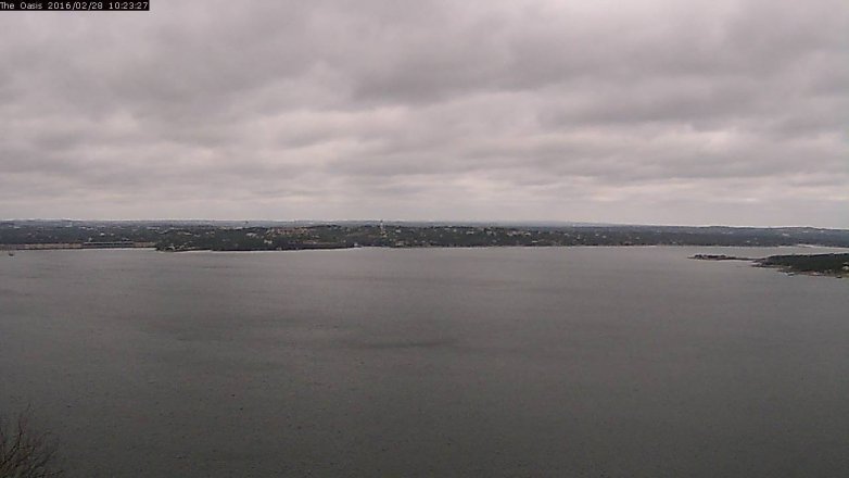 Lake Travis webcam, February 28, 2016 9:30 AM CT