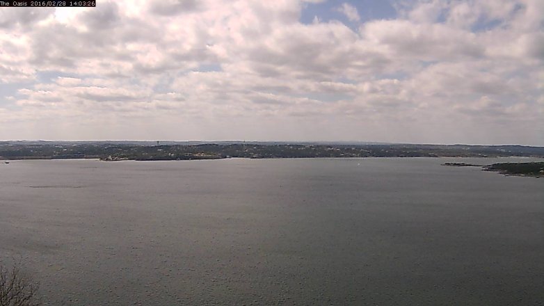 Lake Travis webcam, February 28, 2016 1:10 PM CT