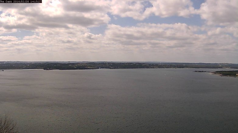 Lake Travis webcam, February 28, 2016 1:20 PM CT
