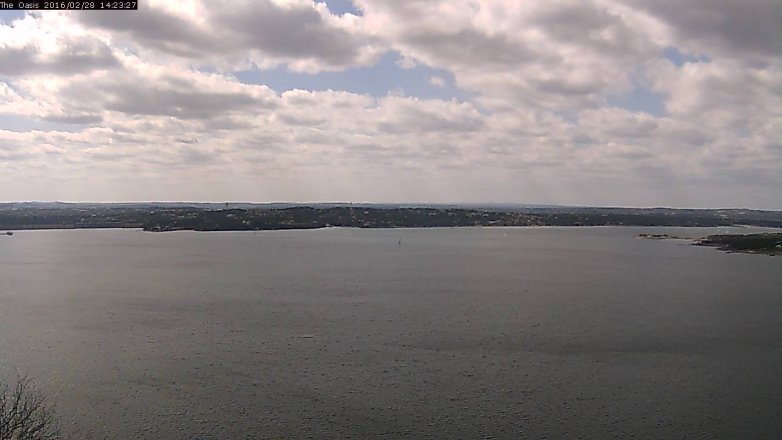 Lake Travis webcam, February 28, 2016 1:30 PM CT