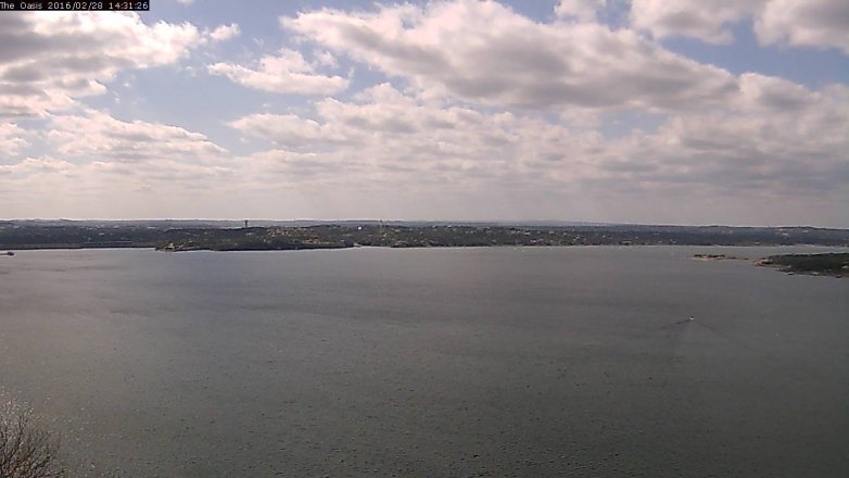 Lake Travis webcam, February 28, 2016 1:40 PM CT