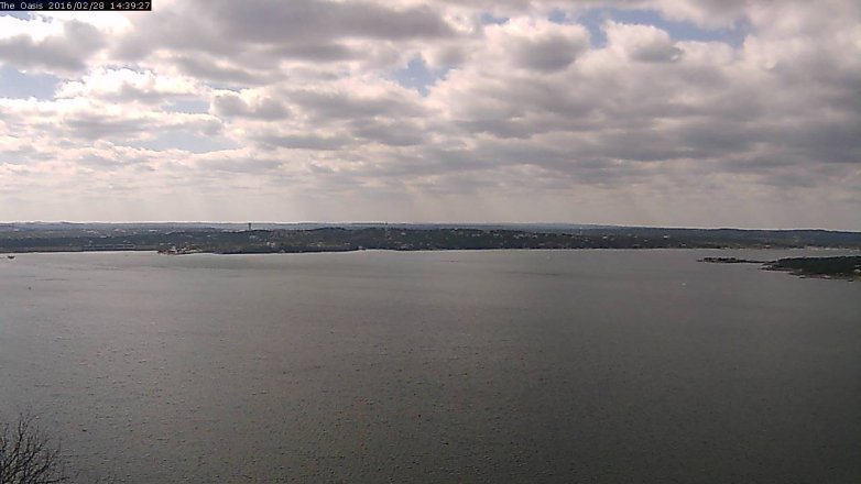 Lake Travis webcam, February 28, 2016 1:45 PM CT
