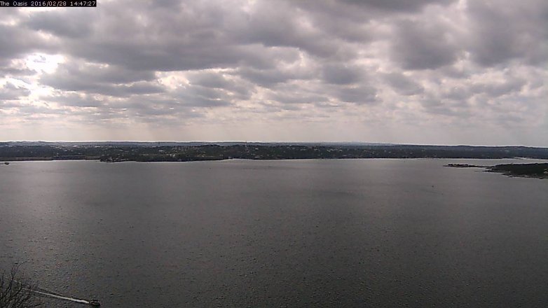 Lake Travis webcam, February 28, 2016 1:55 PM CT