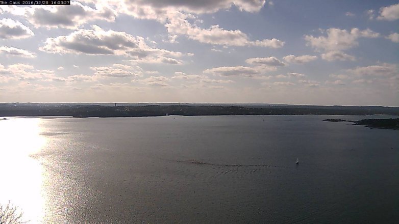 Lake Travis webcam, February 28, 2016 3:10 PM CT