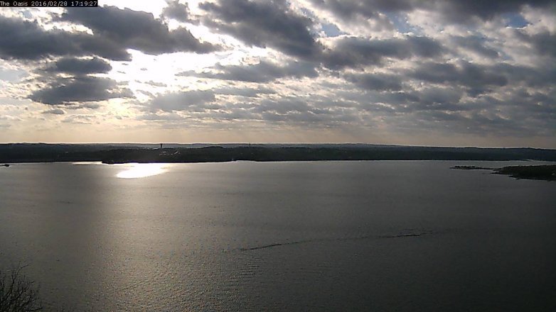 Lake Travis webcam, February 28, 2016 4:25 PM CT