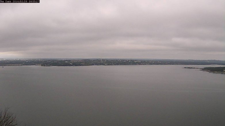Lake Travis webcam, February 29, 2016 9:00 AM CT