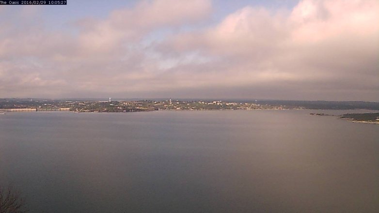 Lake Travis webcam, February 29, 2016 9:10 AM CT