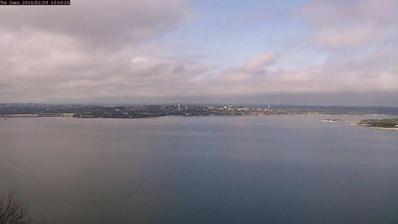 Lake Travis webcam, February 29, 2016 9:15 AM CT