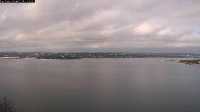 Lake Travis webcam, February 29, 2016 9:20 AM CT