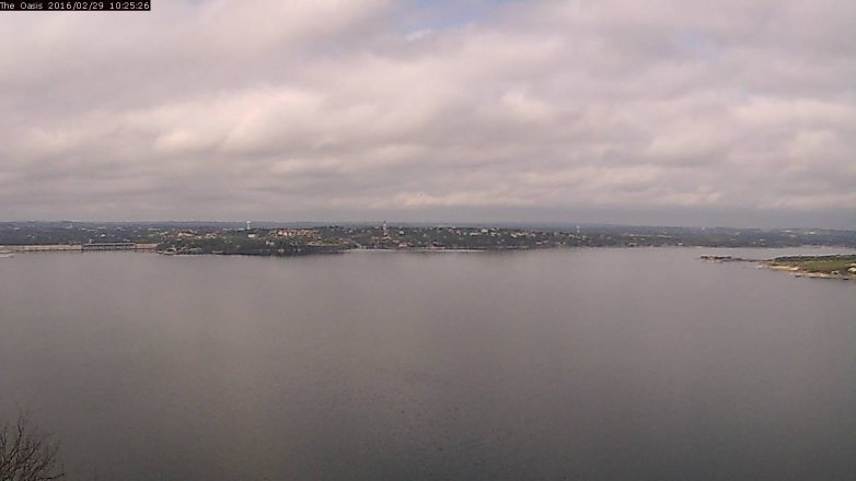 Lake Travis webcam, February 29, 2016 9:30 AM CT