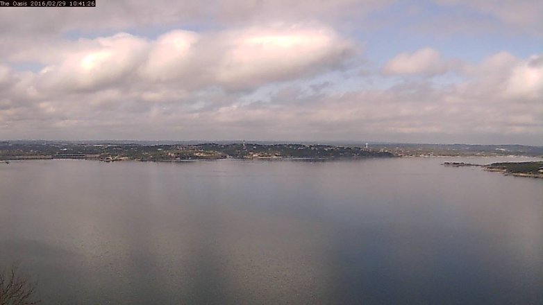 Lake Travis webcam, February 29, 2016 9:45 AM CT