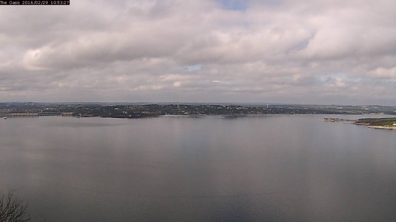 Lake Travis webcam, February 29, 2016 10:00 AM CT