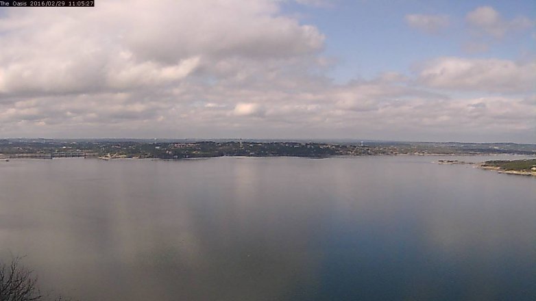Lake Travis webcam, February 29, 2016 10:10 AM CT