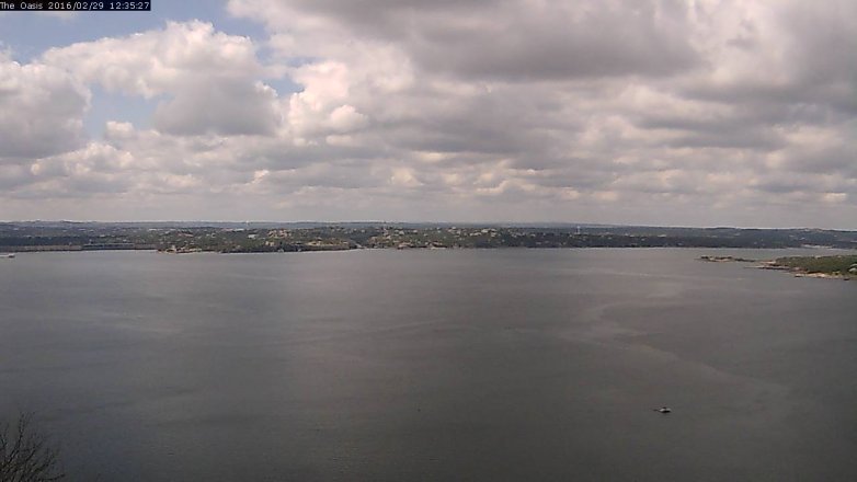 Lake Travis webcam, February 29, 2016 11:40 AM CT