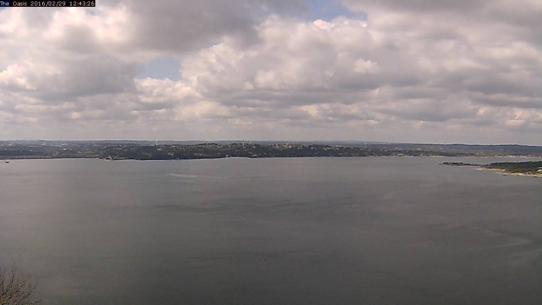Lake Travis webcam, February 29, 2016 11:50 AM CT