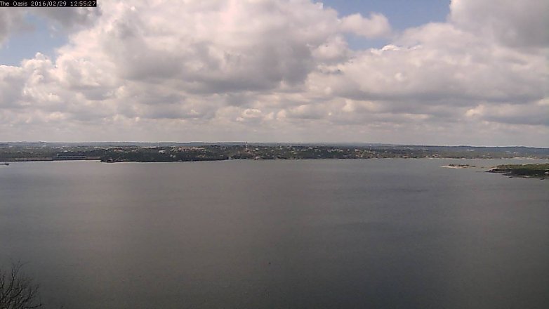 Lake Travis webcam, February 29, 2016 12:00 PM CT