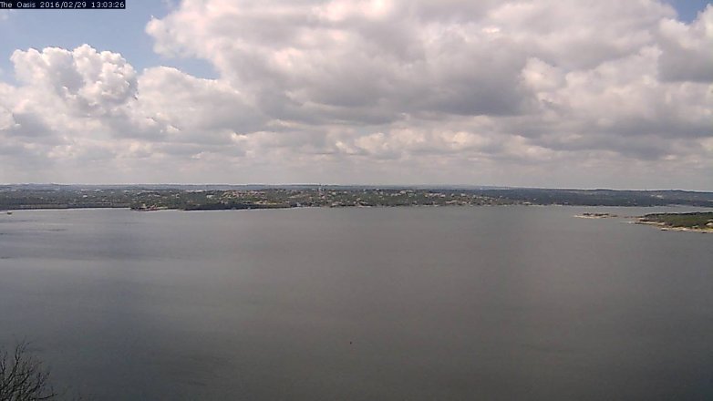 Lake Travis webcam, February 29, 2016 12:10 PM CT