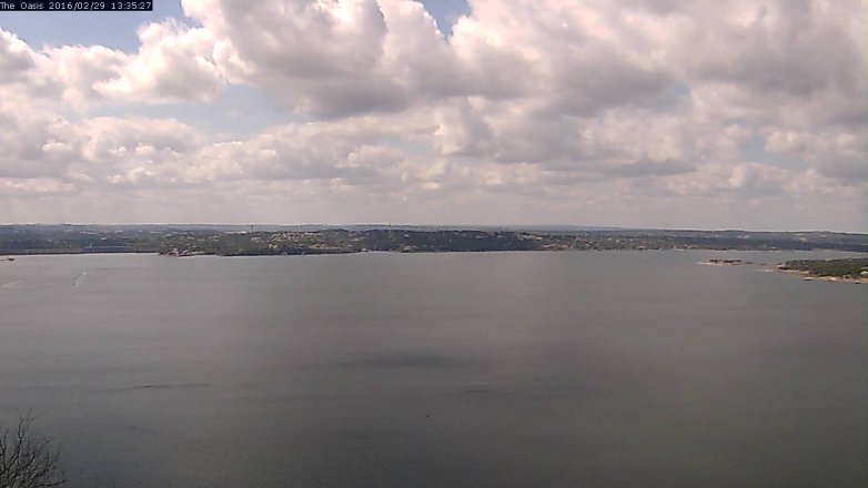 Lake Travis webcam, February 29, 2016 12:40 PM CT