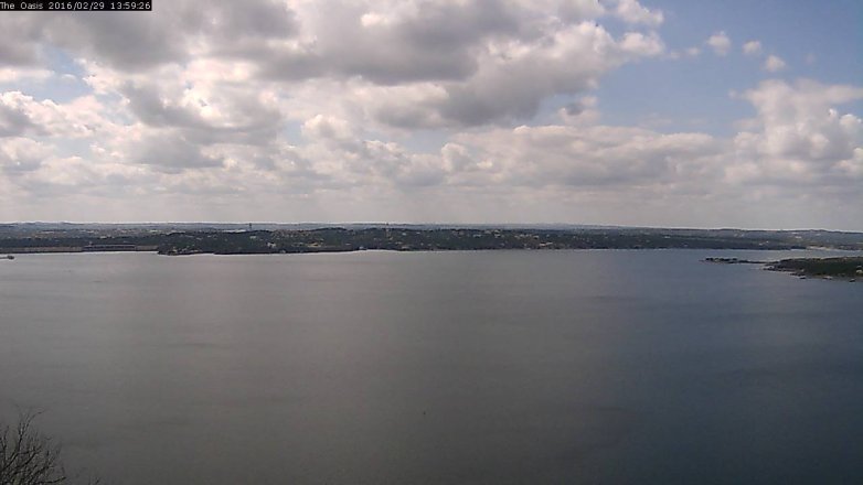 Lake Travis webcam, February 29, 2016 1:05 PM CT