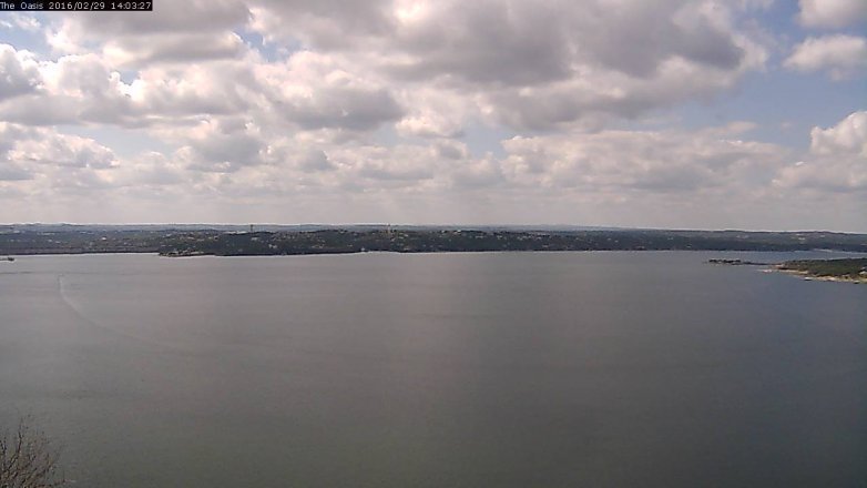 Lake Travis webcam, February 29, 2016 1:10 PM CT