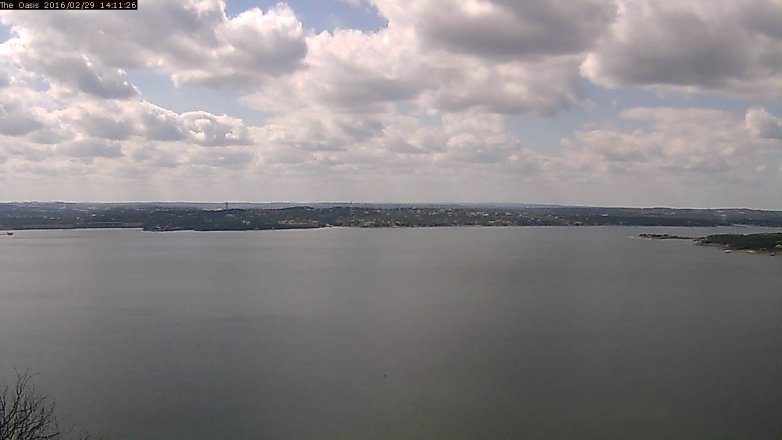 Lake Travis webcam, February 29, 2016 1:20 PM CT