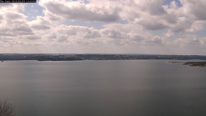 Lake Travis webcam, February 29, 2016 1:25 PM CT