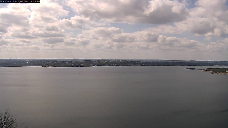 Lake Travis webcam, February 29, 2016 1:30 PM CT