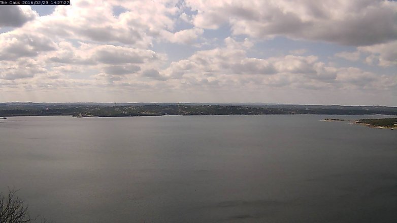Lake Travis webcam, February 29, 2016 1:35 PM CT