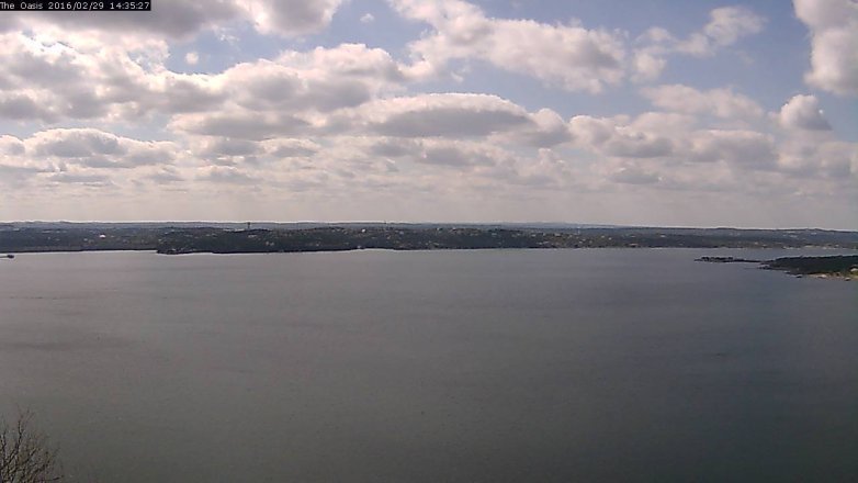Lake Travis webcam, February 29, 2016 1:40 PM CT