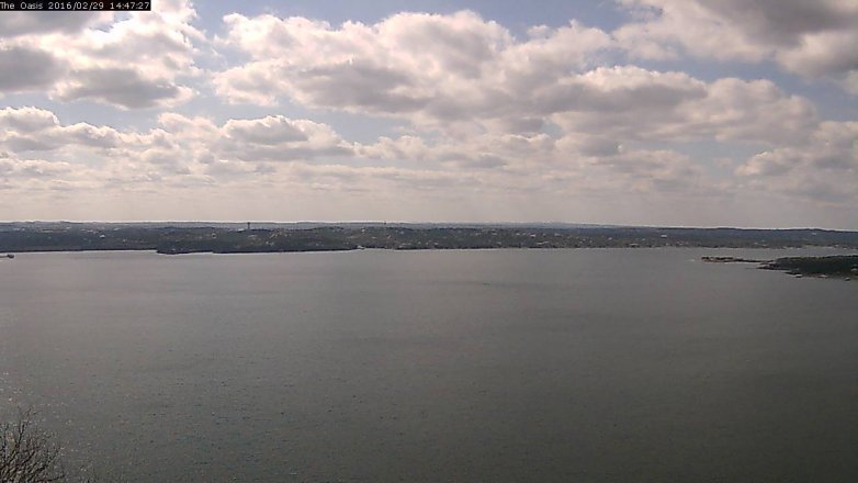 Lake Travis webcam, February 29, 2016 1:55 PM CT