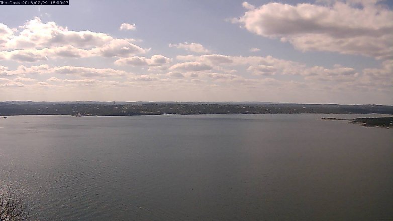 Lake Travis webcam, February 29, 2016 2:10 PM CT