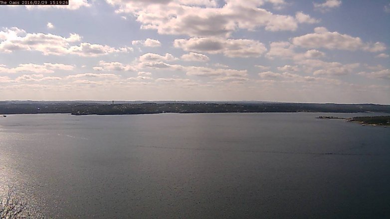 Lake Travis webcam, February 29, 2016 2:25 PM CT