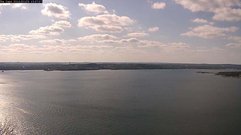 Lake Travis webcam, February 29, 2016 2:35 PM CT