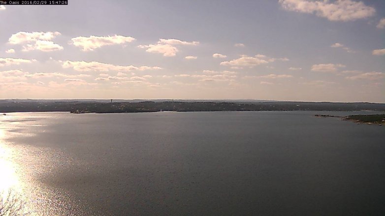 Lake Travis webcam, February 29, 2016 2:55 PM CT