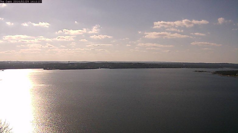 Lake Travis webcam, February 29, 2016 3:15 PM CT