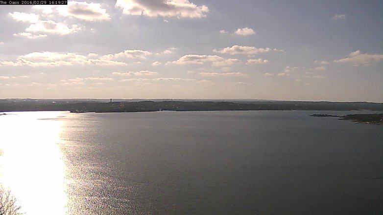 Lake Travis webcam, February 29, 2016 3:25 PM CT