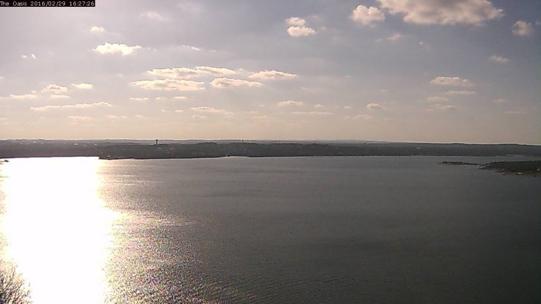 Lake Travis webcam, February 29, 2016 3:35 PM CT