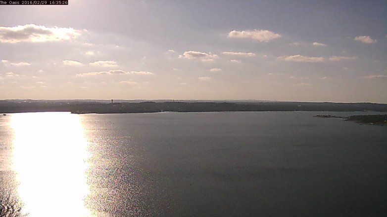 Lake Travis webcam, February 29, 2016 3:40 PM CT
