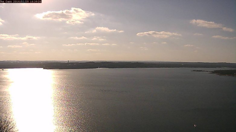 Lake Travis webcam, February 29, 2016 3:45 PM CT