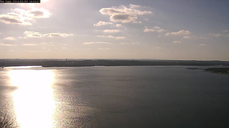 Lake Travis webcam, February 29, 2016 3:50 PM CT