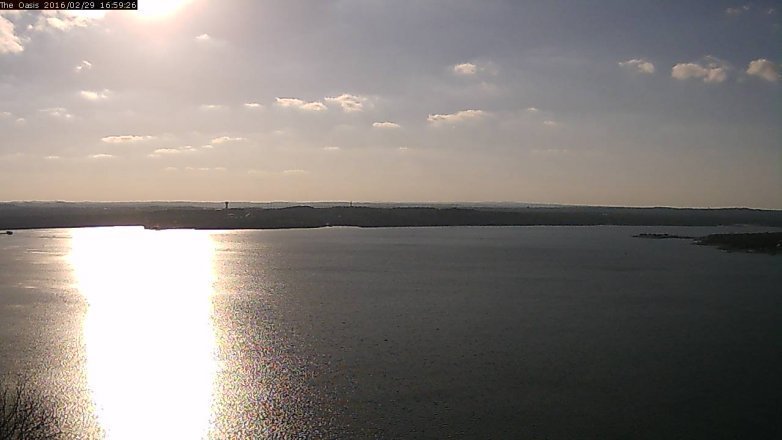 Lake Travis webcam, February 29, 2016 4:05 PM CT