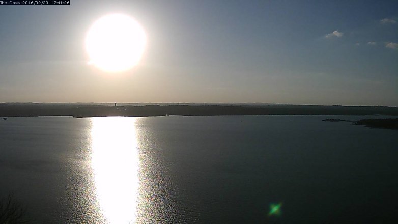Lake Travis webcam, February 29, 2016 4:45 PM CT