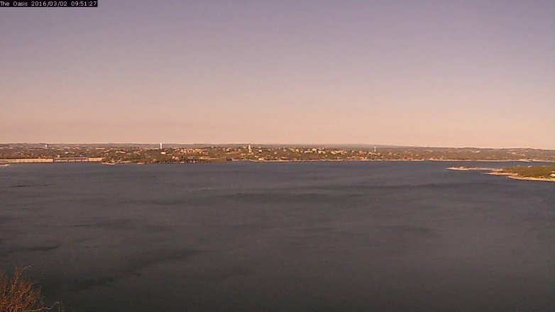 Lake Travis webcam, March 2, 2016 9:00 AM CT