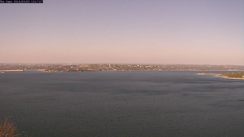 Lake Travis webcam, March 3, 2016 9:25 AM CT