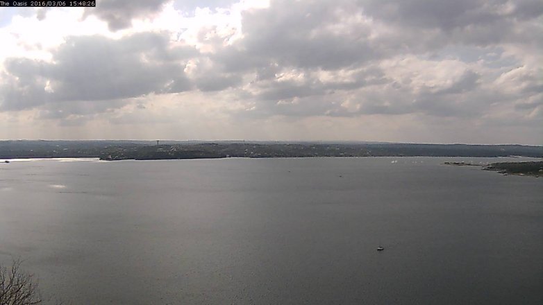 Lake Travis webcam, March 6, 2016 2:55 PM CT