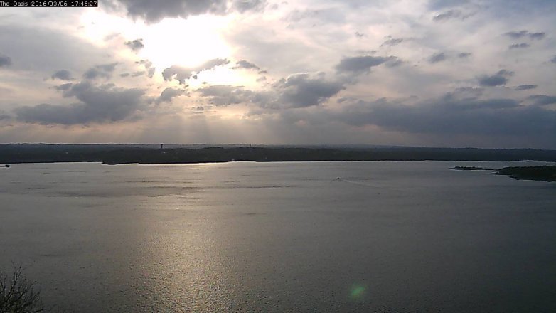 Lake Travis webcam, March 6, 2016 4:55 PM CT