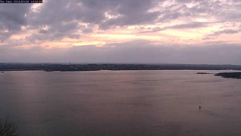 Lake Travis webcam, March 6, 2016 5:40 PM CT