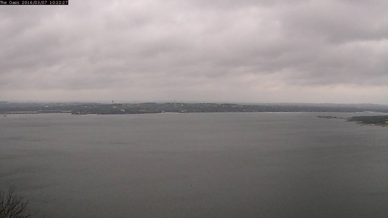 Lake Travis webcam, March 7, 2016 9:30 AM CT