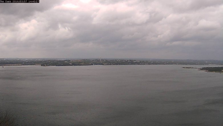 Lake Travis webcam, March 7, 2016 1:45 PM CT