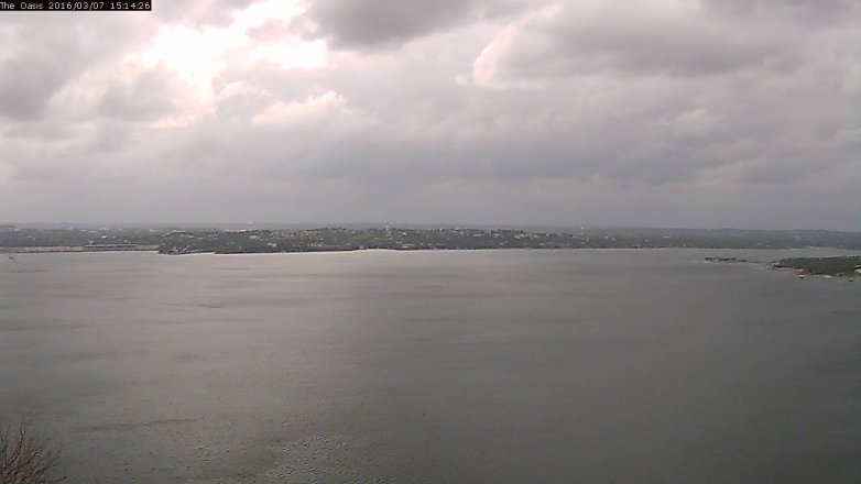 Lake Travis webcam, March 7, 2016 2:20 PM CT